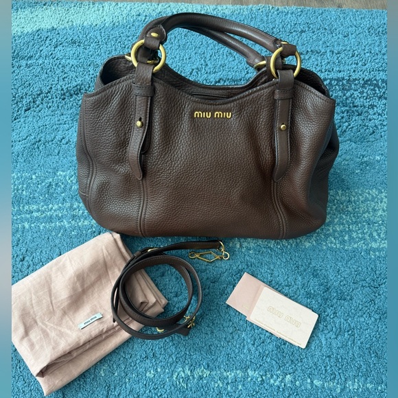 Miu Miu Brown Leather Shoulder Bag